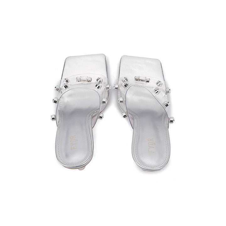 Fyor  BB 27 Crystalized PVC Mule #color_silver