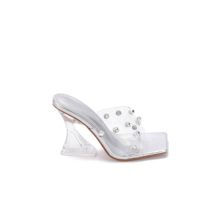 Fyor  BB 27 Crystalized PVC Mule #color_silver