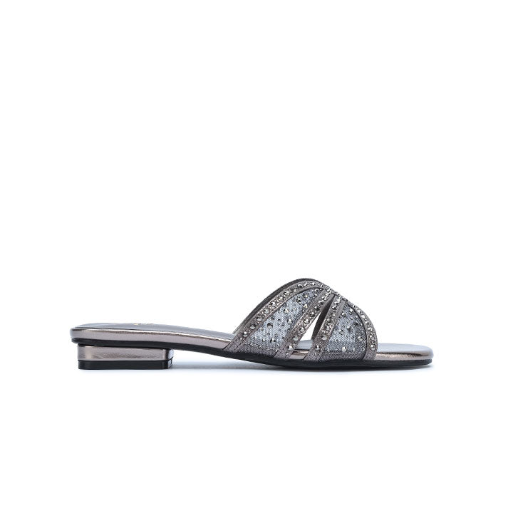 FYOR Flat Sandal #color_gunmetal