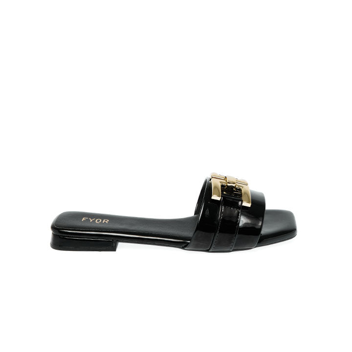 FYOR Flat Sandal #color_black