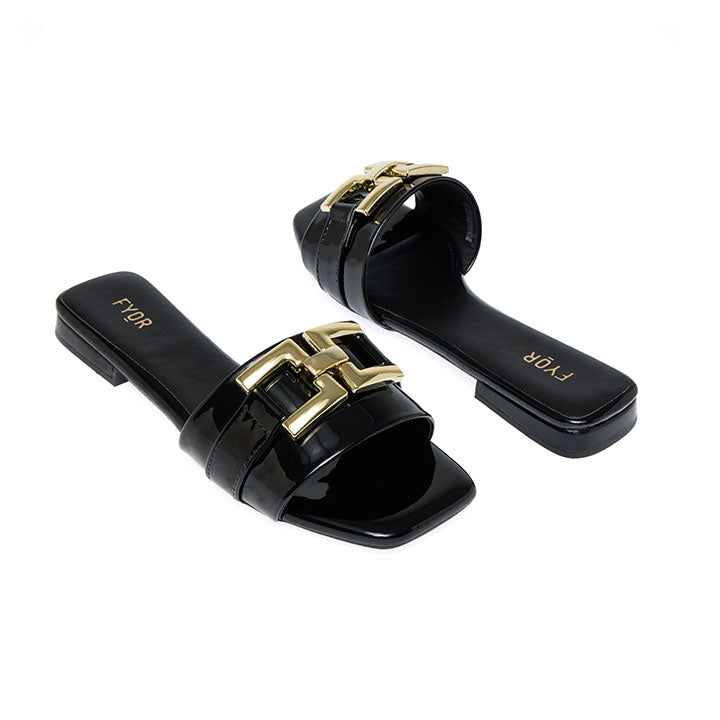 FYOR Flat Sandal #color_black