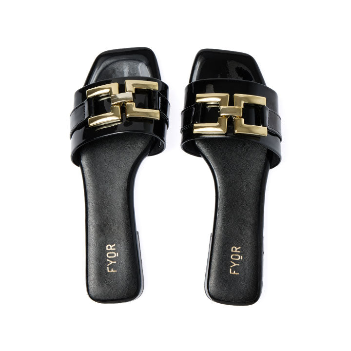 FYOR Flat Sandal #color_black