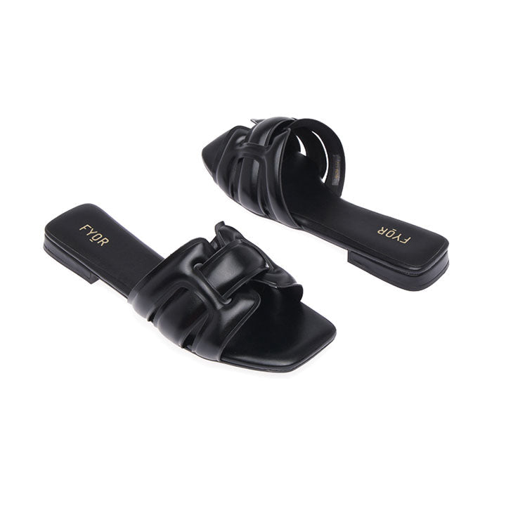 FYOR Flat Sandal #color_black
