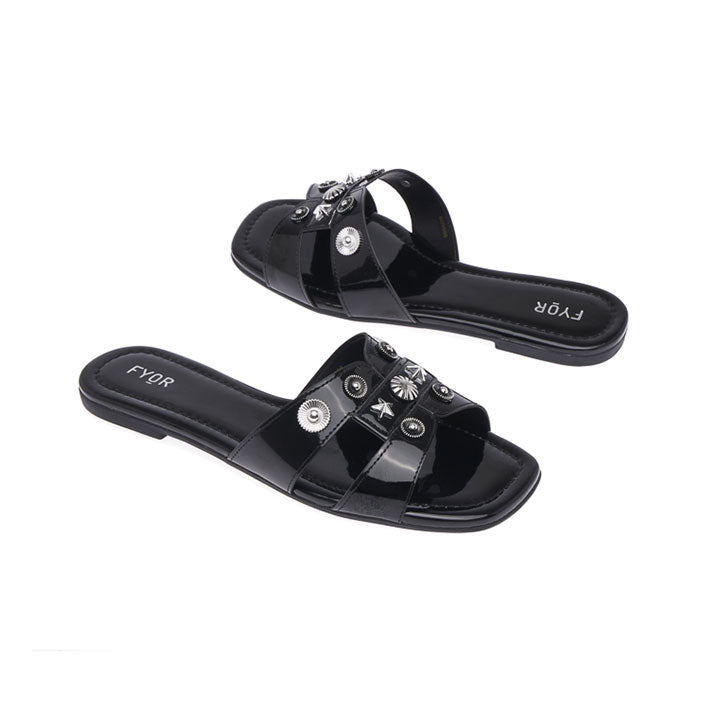 FYOR Flat Sandal #color_black