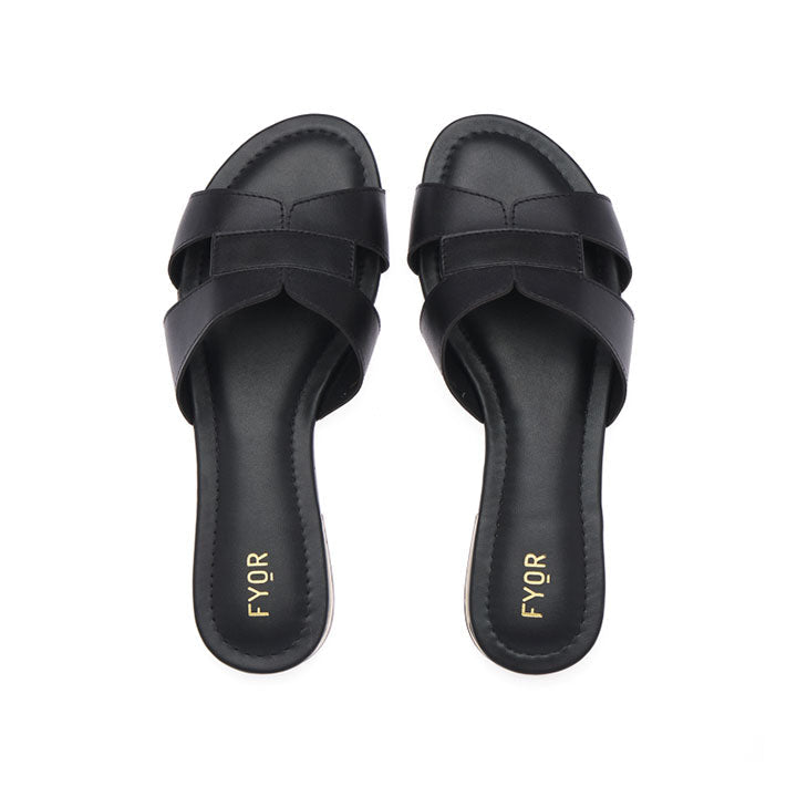 FYOR Flat Sandal #color_black