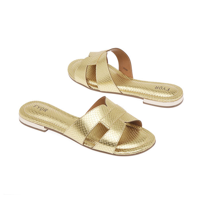 FYOR Flat Sandal #color_gold