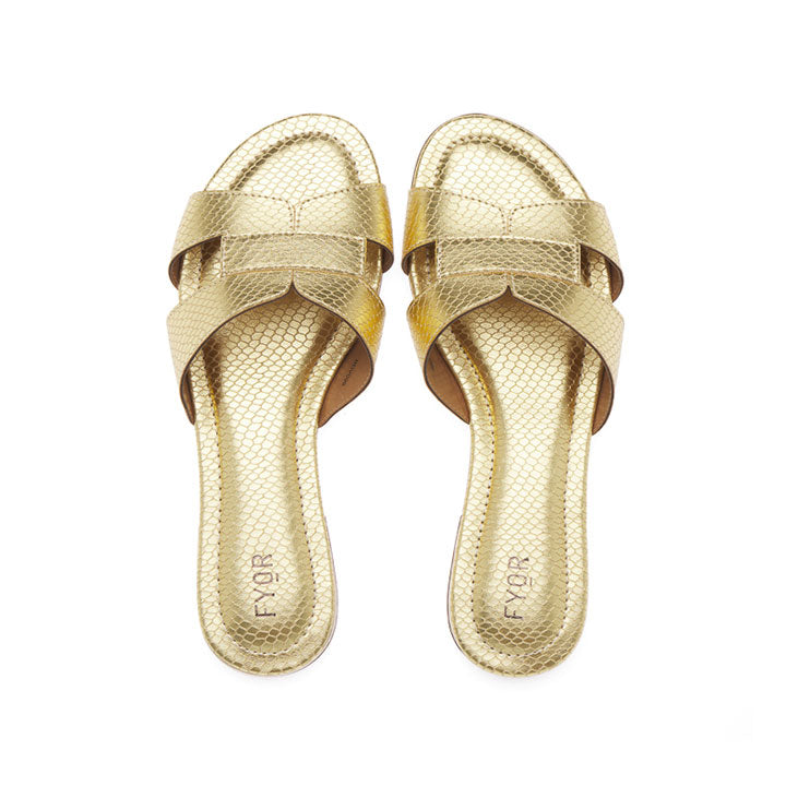 FYOR Flat Sandal #color_gold