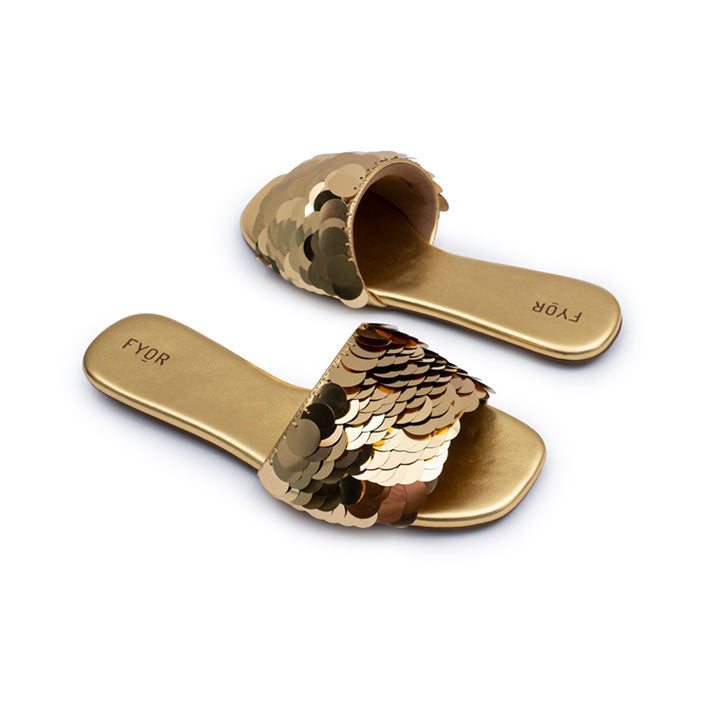 Fyor BVL 022 Flat Sandal #color_gold
