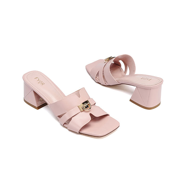 Fyor HL 195 box heel #color_peach