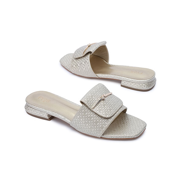 FYOR Flat Sandal #color_gold
