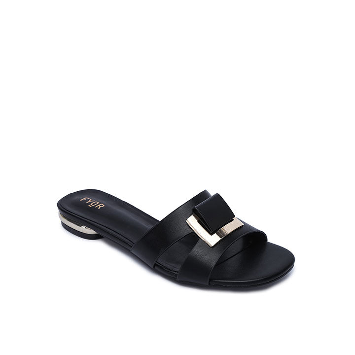 FYOR Flat Sandal #color_black
