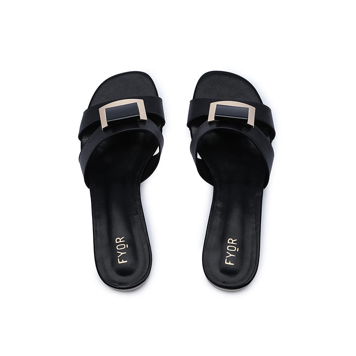 FYOR Flat Sandal #color_black