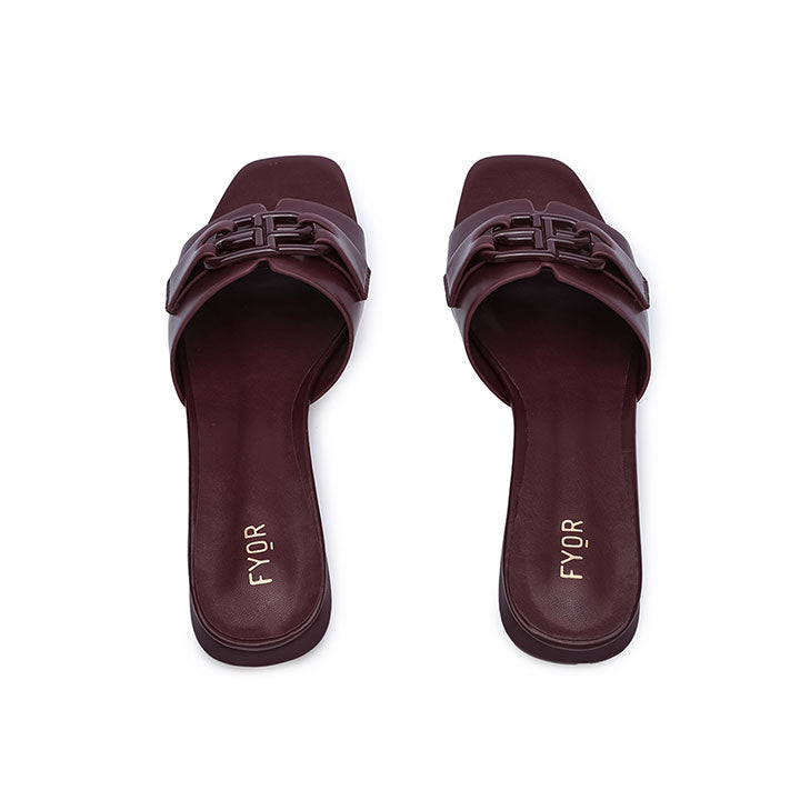 FYOR Flat Sandal #color_burgundy