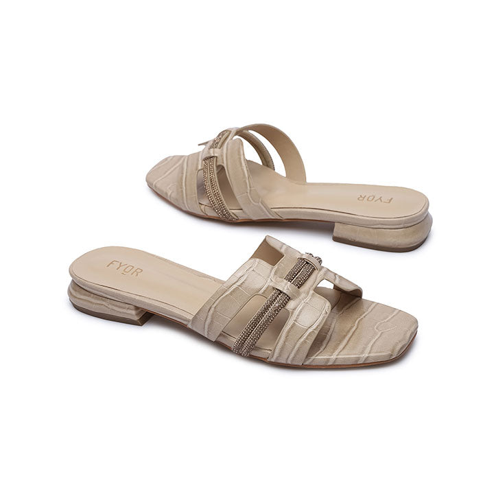FYOR Flat Sandal #color_beige