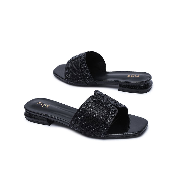 FYOR Flat Sandal #color_black