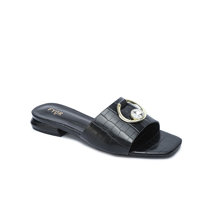FYOR Flat Sandal #color_black
