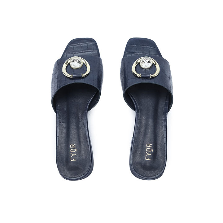 FYOR Flat Sandal #color_navy-blue