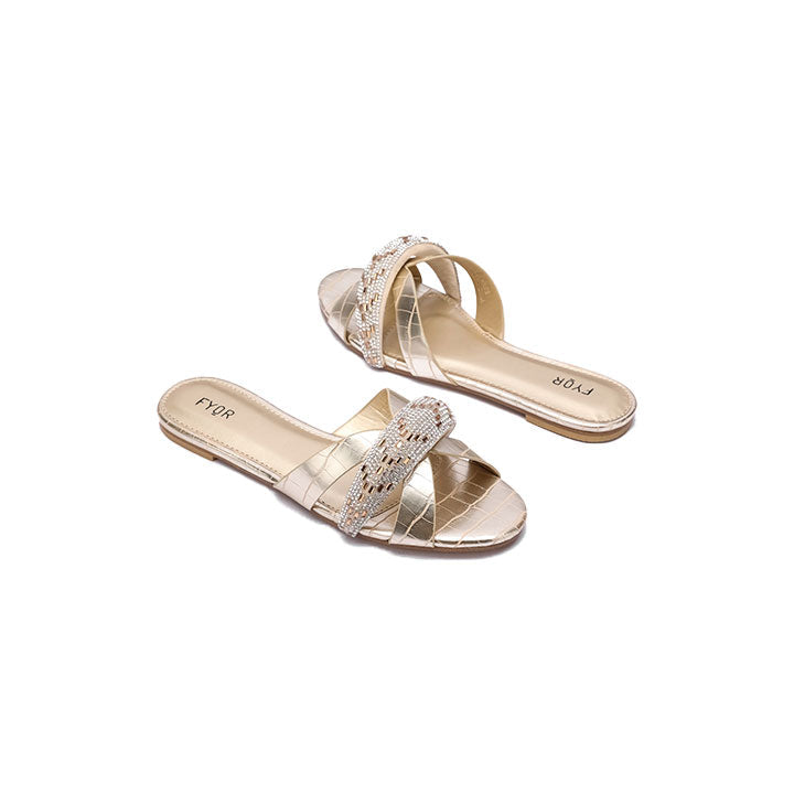 Fyor MY 252 Flat sandal #color_gold