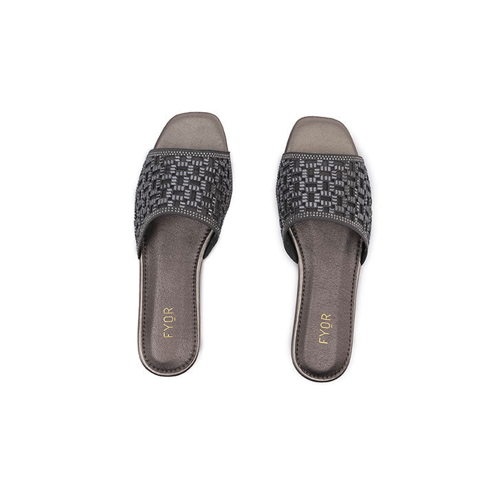Fyor MY 262 Flat sandal #color_gunmetal