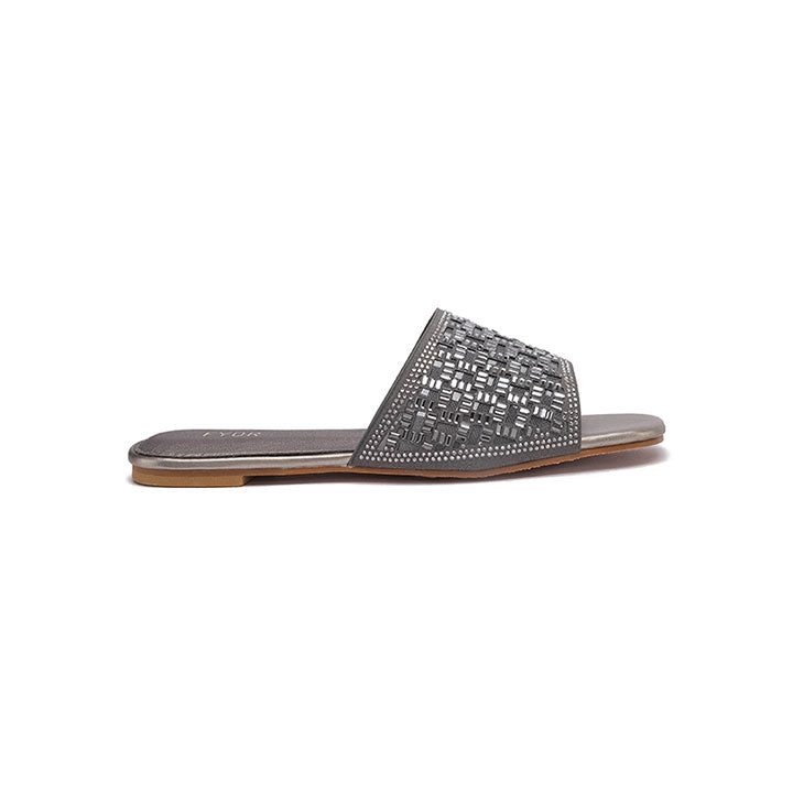 Fyor MY 262 Flat sandal #color_gunmetal