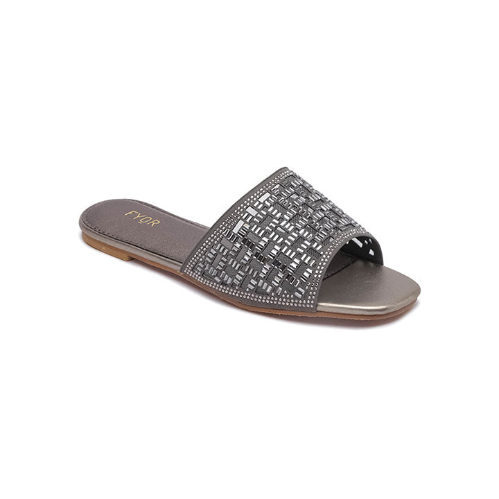 Fyor MY 262 Flat sandal #color_gunmetal