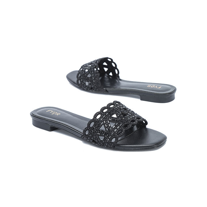 Fyor MY 319 Flat sandal #color_black
