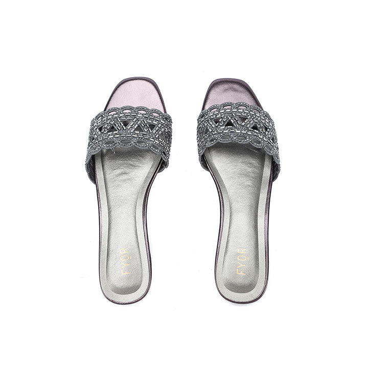 Fyor MY 319 Flat sandal #color_gunmetal