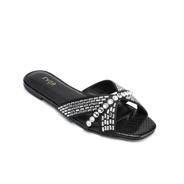Fyor MY 326 Flat sandal #color_black