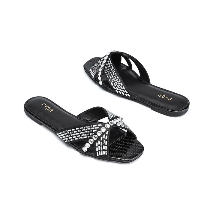 Fyor MY 326 Flat sandal #color_black