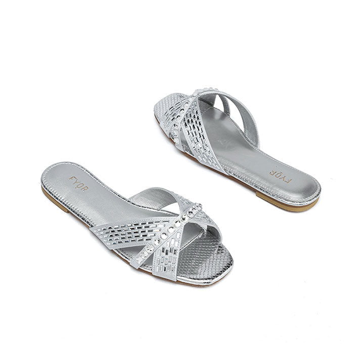 Fyor MY 326 Flat sandal #color_silver