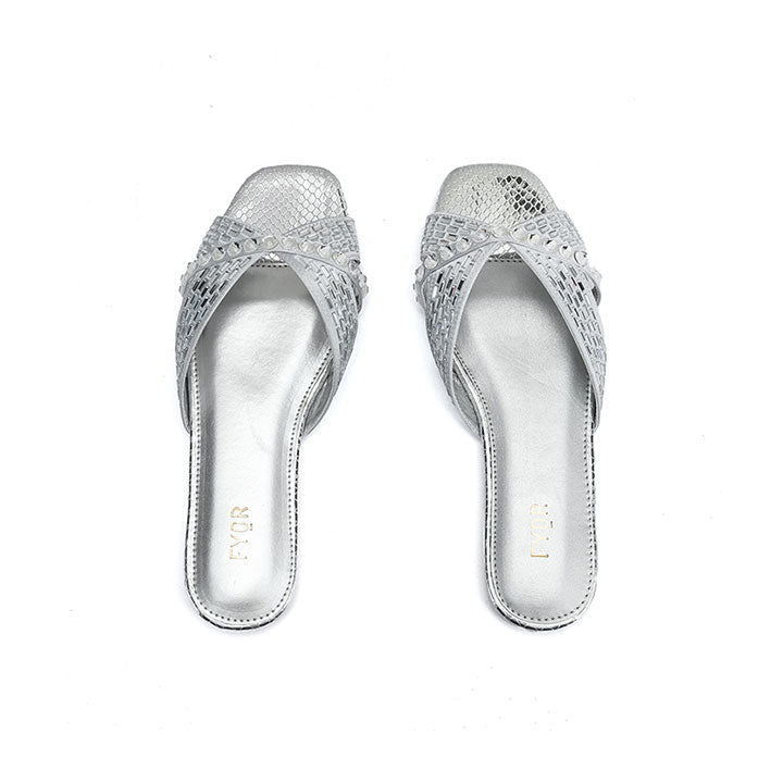 Fyor MY 326 Flat sandal #color_silver