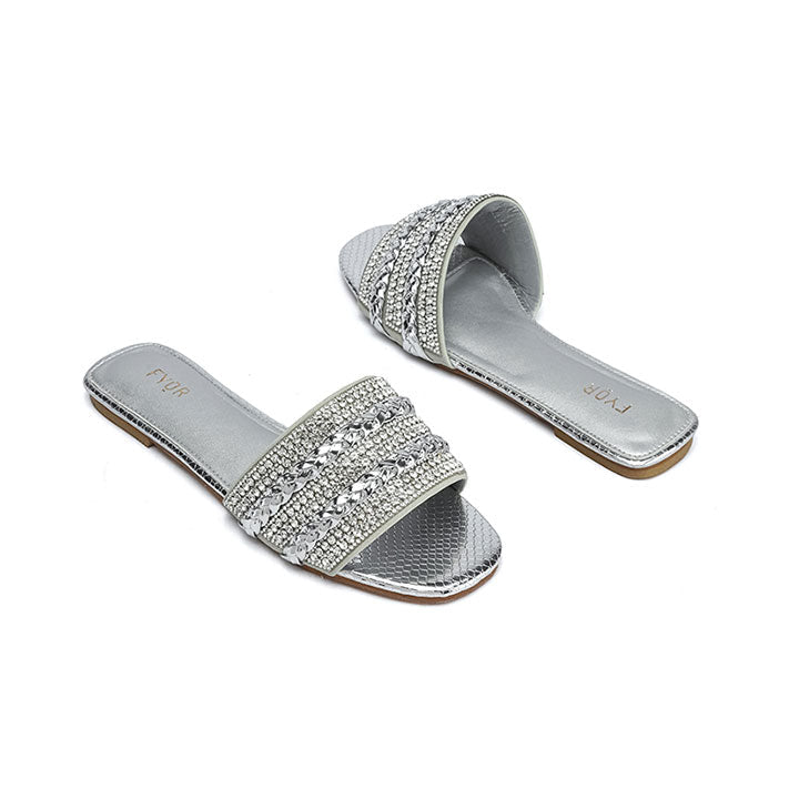 Fyor MY 334 Flat sandal #color_silver