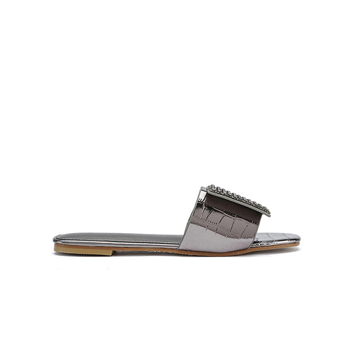 Fyor MY 342 Flat Sandal #color_gunmetal