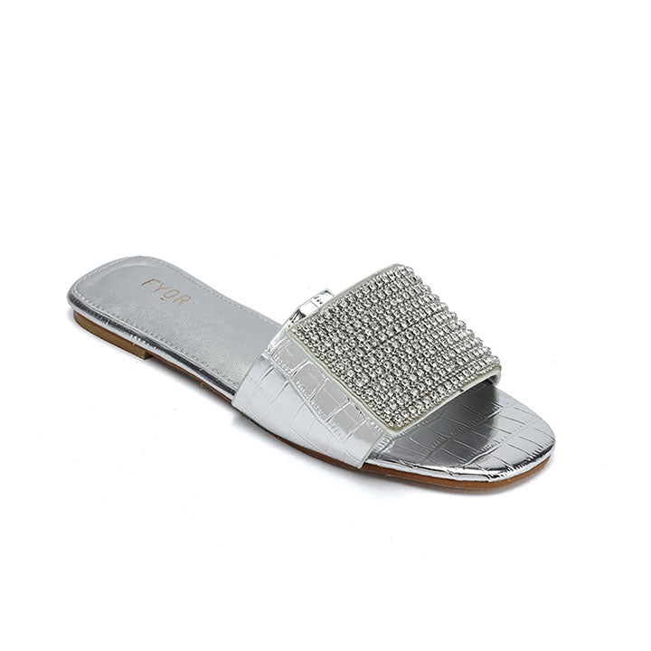 Fyor MY 342 Flat Sandal #color_silver