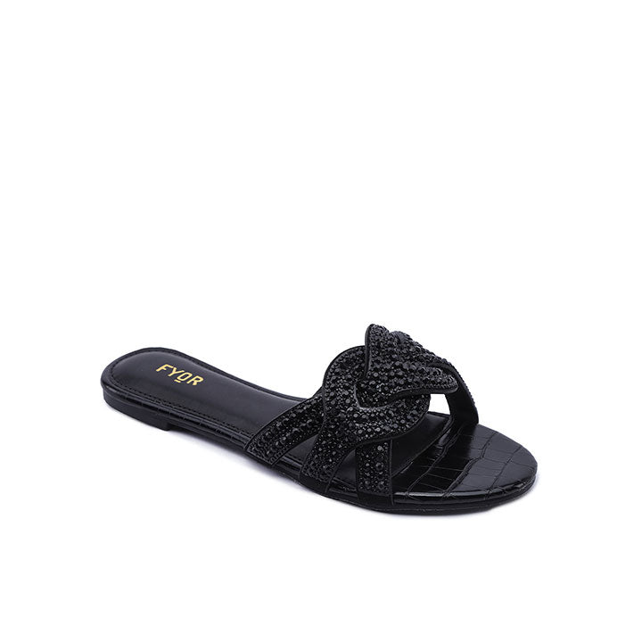 FYOR Flat Sandal #color_black