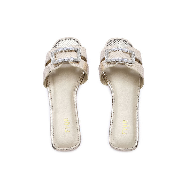 FYOR Flat Sandal #color_gold
