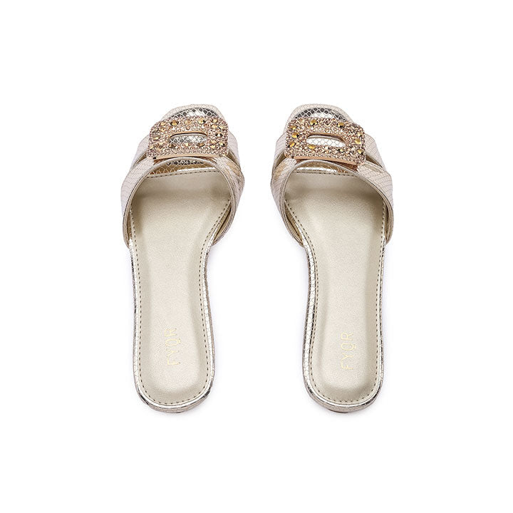 FYOR Flat Sandal #color_gold