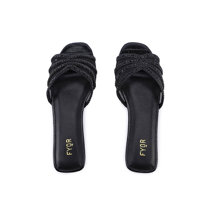 FYOR Flat Sandal #color_black