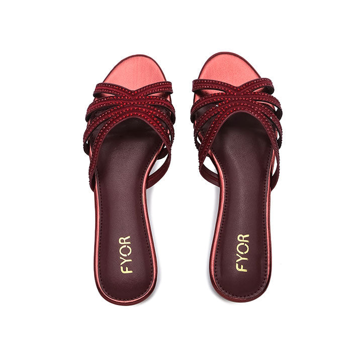 FYOR Flat Sandal #color_maroon