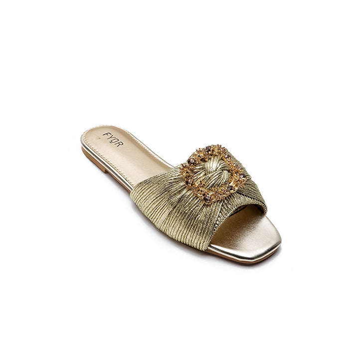 Fyor MY 224 Flat sandal #color_gold