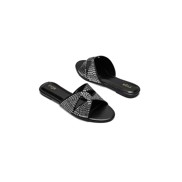 Fyor MY 249 Flat sandal #color_black