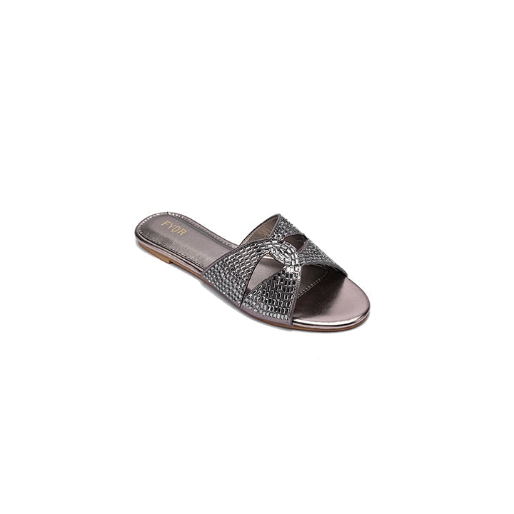 Fyor MY 249 Flat sandal #color_gunmetal