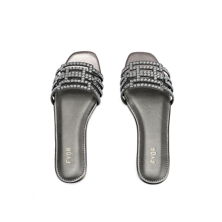 Fyor MY 329 Flat sandal #color_gunmetal