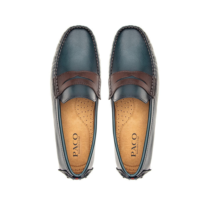 Paco PSV 043 Men's Moccasin #color_blue