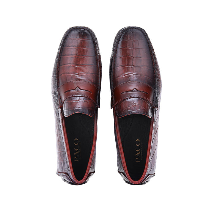 Paco PSV 007 Men's Moccasin #color_burgundy